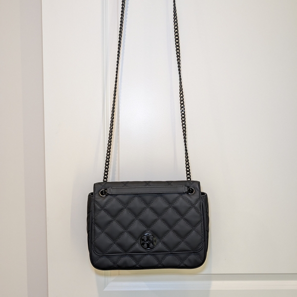EUC Tory Burch Willa Black Matte Quilted Shoulder Crossbody Bag - Picture 15 of 16
